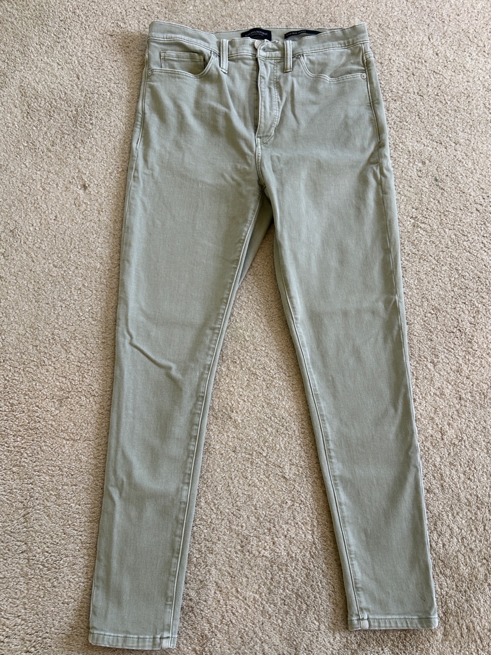 Banana Republic High-Rise Skinny Jeans in Sage Green